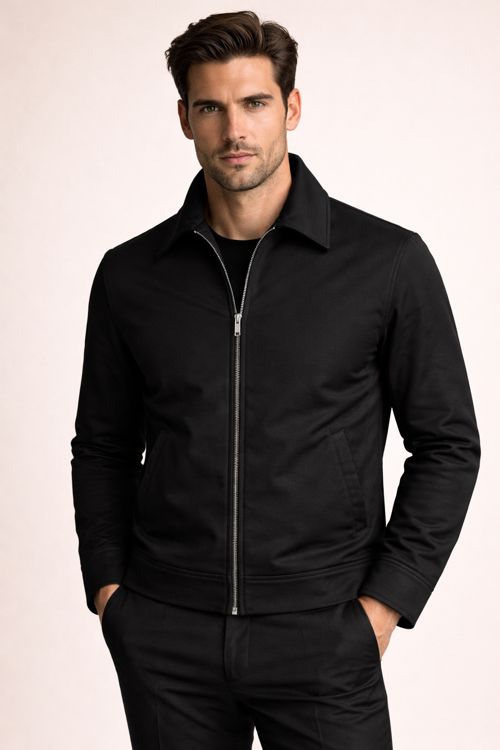 Pietro Lightweight Zip Jacket Black