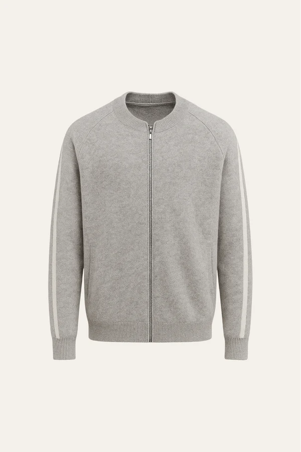 Lorenti Cashmere Zip Knit Grey