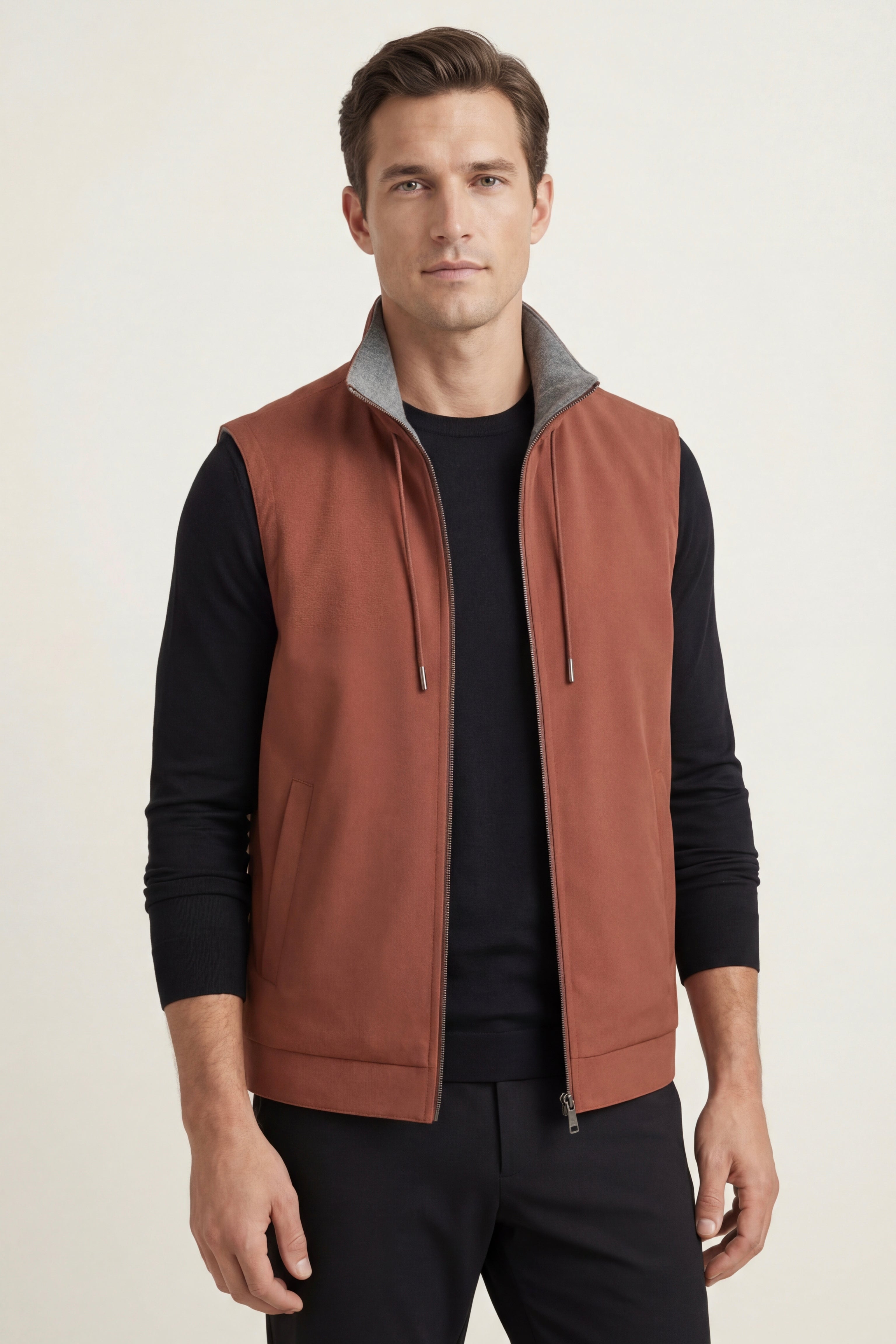 Lorenzo Reversible Vest Terracotta