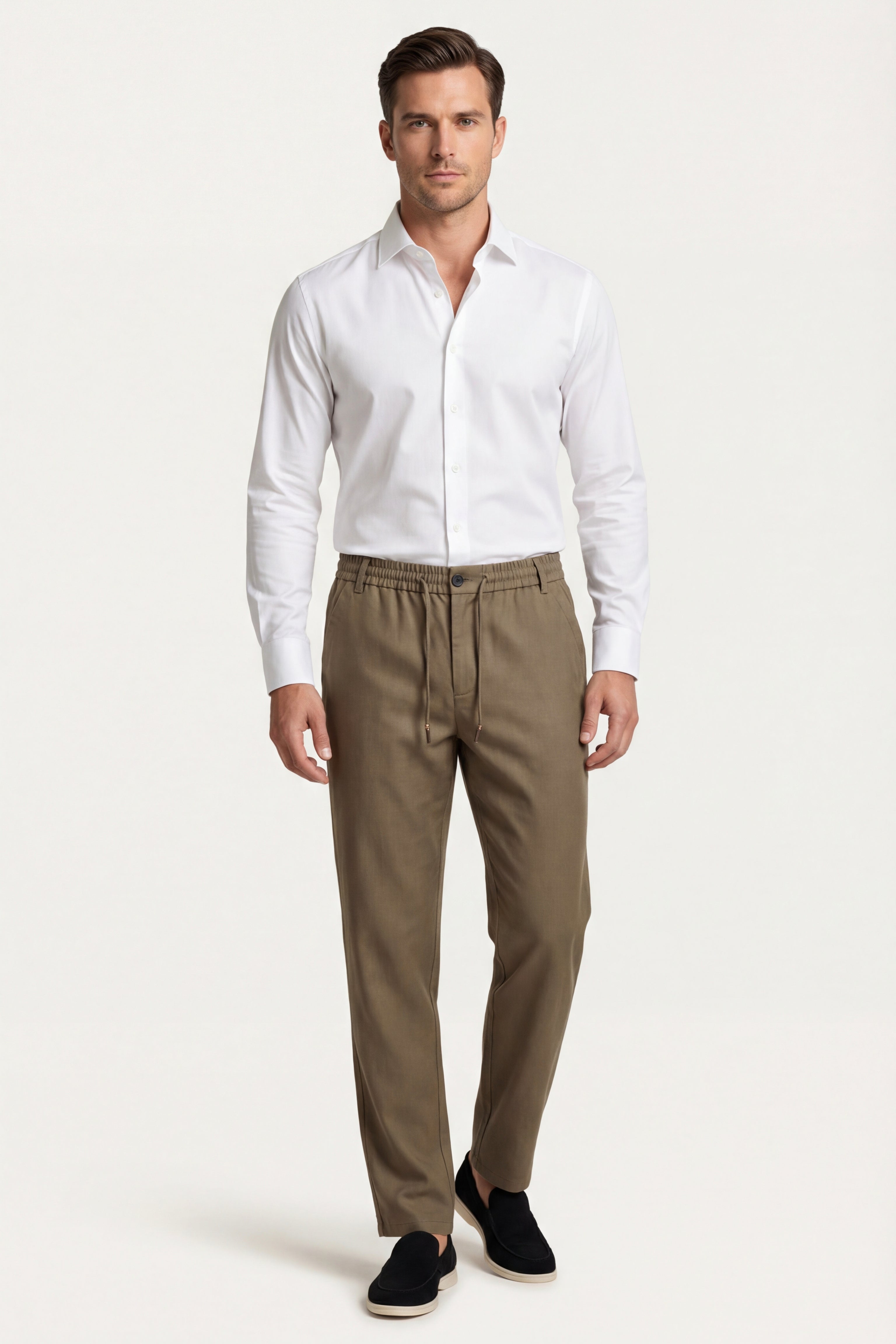 Monteria Stretch Linen Trouser Olive
