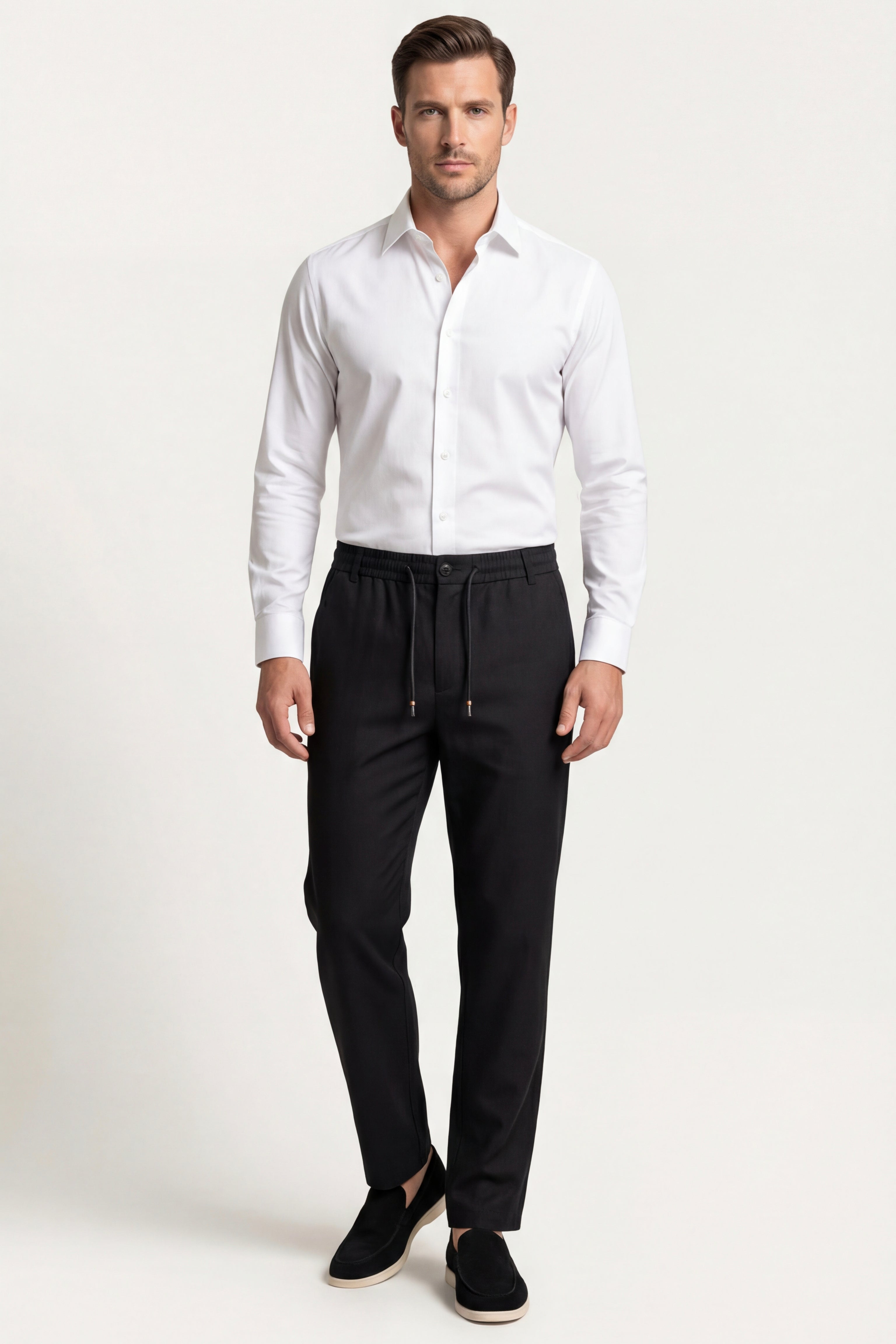 Monteria Stretch Linen Trouser Black