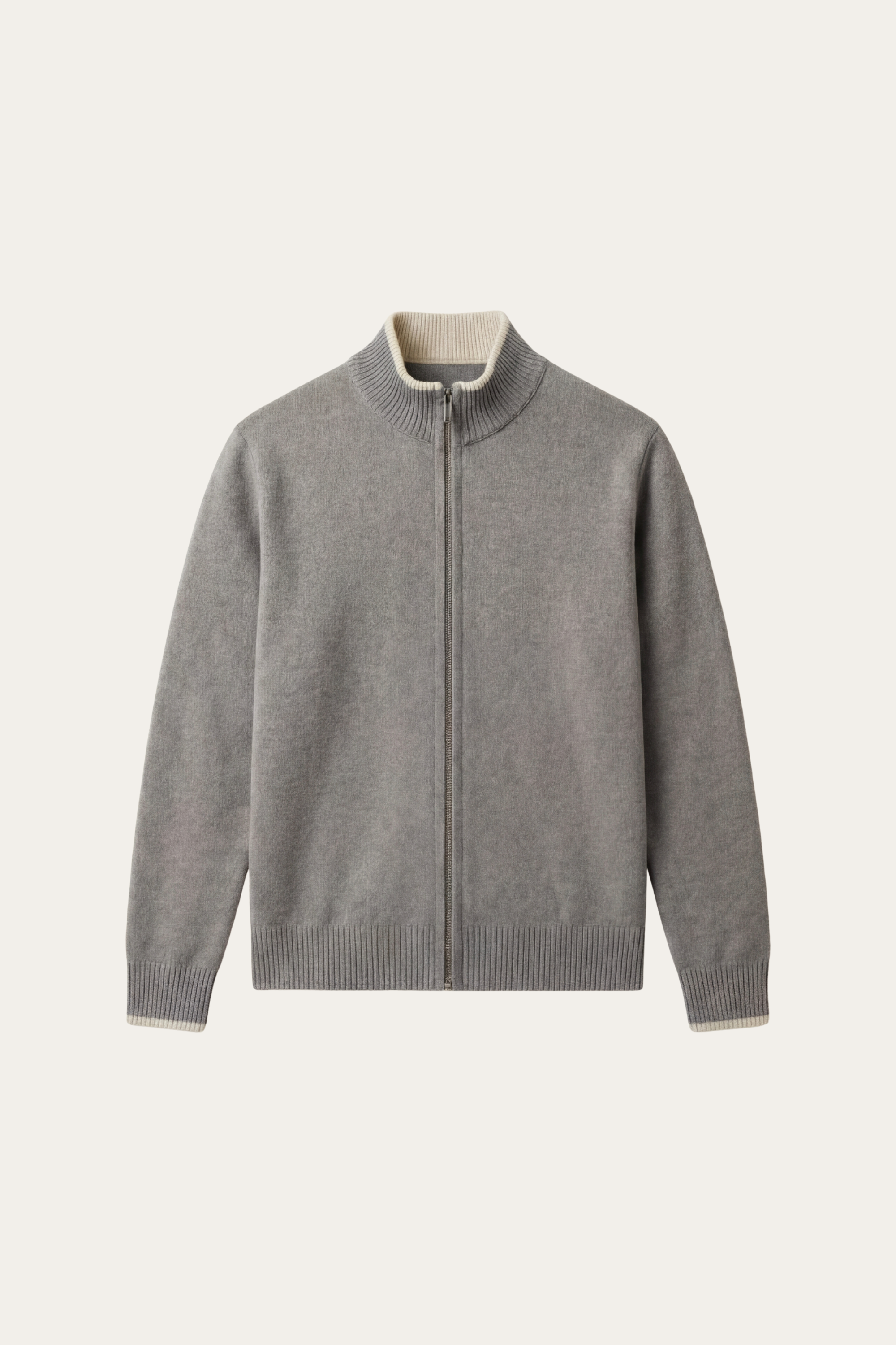 Terenzo Zip Cardigan Grey