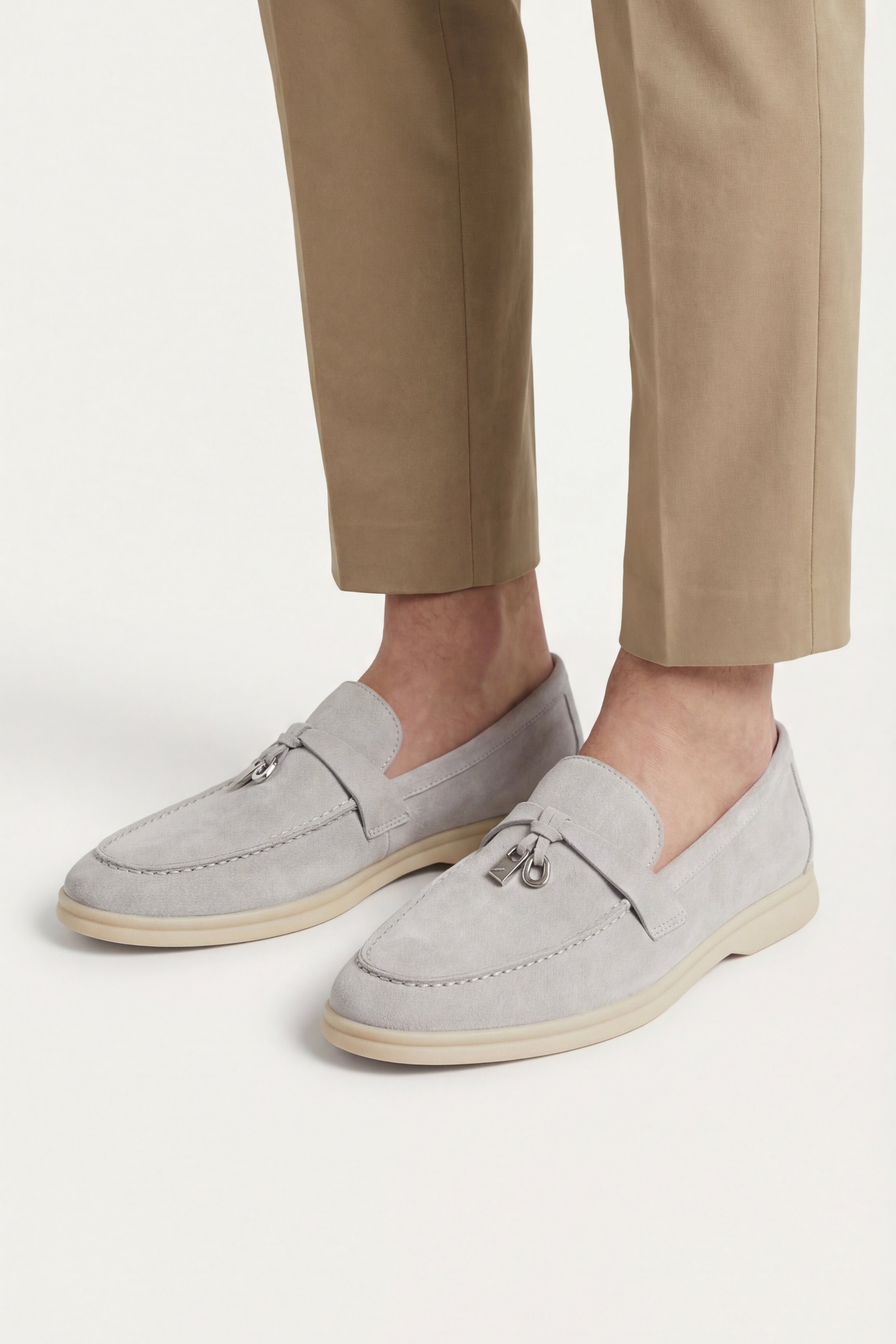 Lorenzo Buckle Loafer Ice Grey